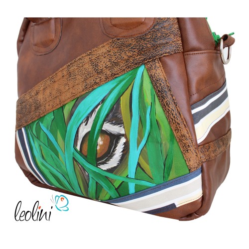 Henkeltasche mit Malerei Leopard Leolini - 5