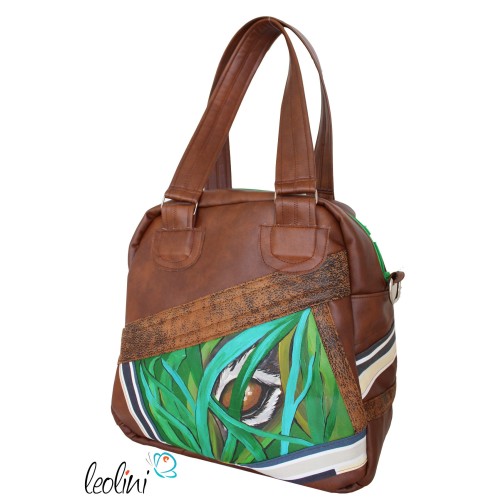 Henkeltasche mit Malerei Leopard Leolini - 2