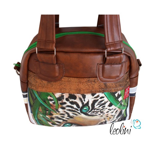 Henkeltasche mit Malerei Leopard Leolini - 10