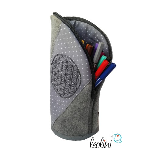 Stehende Stiftetasche Leo | Federpennal Blume des Lebens personalisierbar Leolini - 1