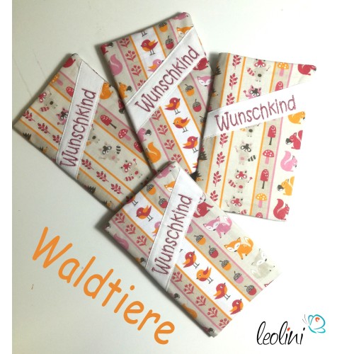 Mutterkindpasshülle Waldtiere Stickerei  - 5