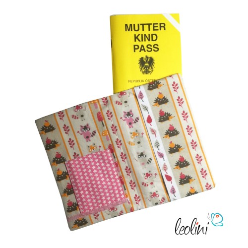 Mutterkindpasshülle Waldtiere Stickerei  - 4