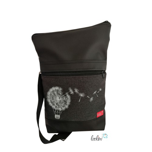 Foldover Tasche Pusteblumen Ballon Stickerei - handgemachte Kunstledertasche Leolini - 9