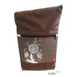 Foldover Tasche Pusteblumen Stickerei - Umhängetasche braunes Antiklederimitat Leolini - 4