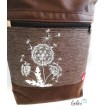 Foldover Tasche Pusteblumen Stickerei - Umhängetasche braunes Antiklederimitat Leolini - 5