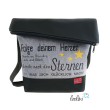 Foldover Tasche Spruch Stickerei Greif nach den Sternen  - handgemachte Kunstledertasche Leolini - 1