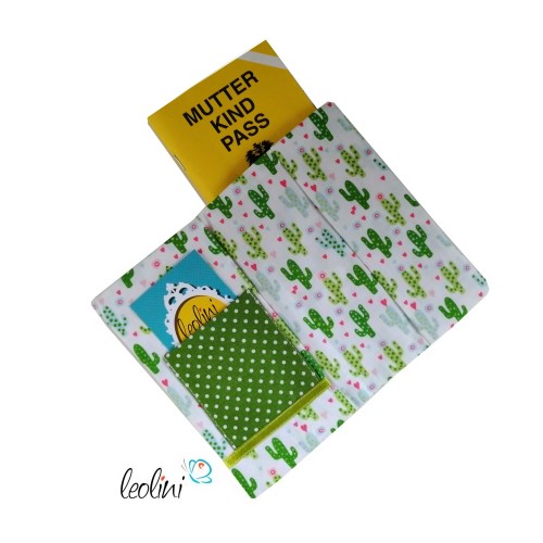 Mutterkindpasshülle Kaktus mit Stickerei Wunschkind Leolini - 5