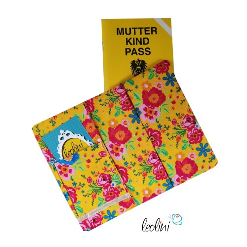 Mutterkindpasshülle Blumen Stickerei Wunschkind Leolini - 5