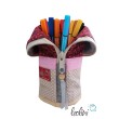 Stehende Stiftetasche Leo | Federpennal Ornamente magenta Leolini - 2