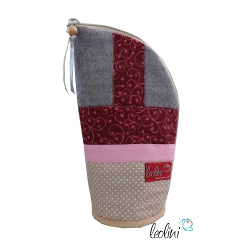 Stehende Stiftetasche Leo | Federpennal Ornamente magenta Leolini - 3