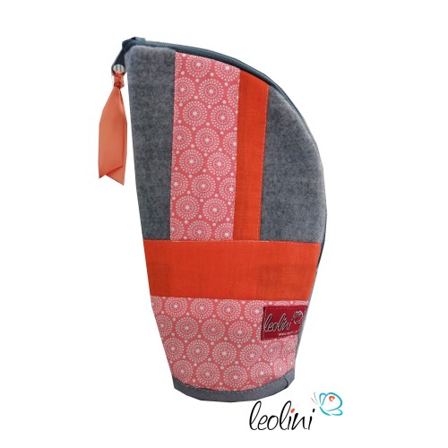 Stehende Stiftetasche Leo | Federpennal Mandala orange personalisierbar Leolini - 3