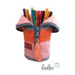 Stehende Stiftetasche Leo | Federpennal Mandala orange personalisierbar Leolini - 2