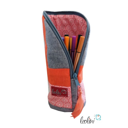Stehende Stiftetasche Leo | Federpennal Mandala orange personalisierbar Leolini - 6