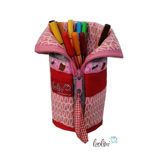 Stehende Stiftetasche Leo | Federpennal Cupcake rosa personalisierbar Leolini - 2