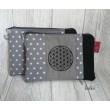 Schminktasche Blume des Lebens | Zipptasche grau Leolini - 7