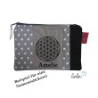 Schminktasche Blume des Lebens | Zipptasche grau Leolini - 3