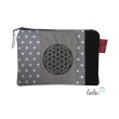 Schminktasche Blume des Lebens | Zipptasche grau Leolini - 1