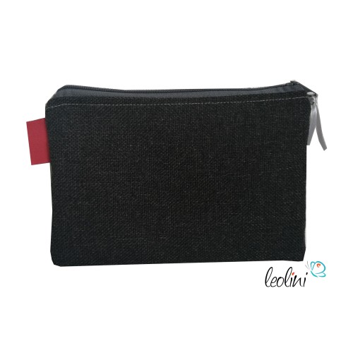 Schminktasche Blume des Lebens | Zipptasche grau Leolini - 4