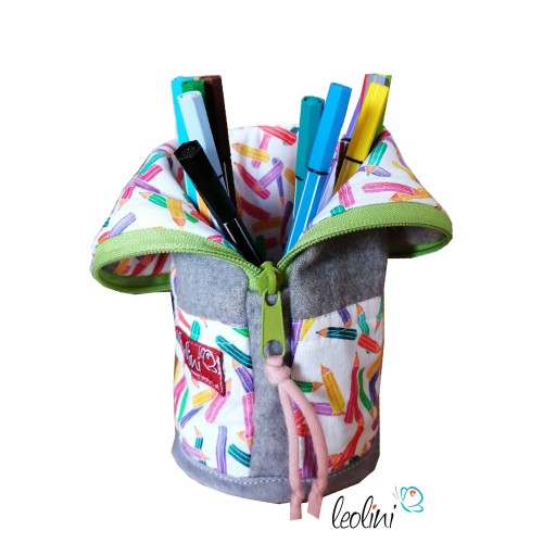 Stehende Stiftetasche Leo | Federpennal bunte Stifte personalisierbar Leolini - 2
