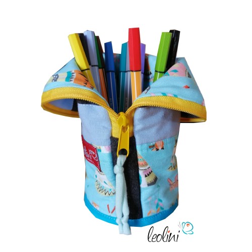 Stehende Stiftetasche Leo| Federpennal Tipi personalisierbar mit Name Leolini - 2