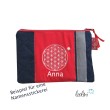 Schminktasche Blume des Lebens | Zipptasche rot Leolini - 2