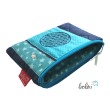 Schminktasche | Zipptasche Blume des Lebens türkis Leolini - 2