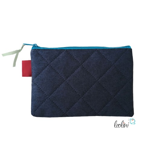 Schminktasche | Zipptasche Blume des Lebens türkis Leolini - 3
