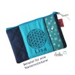 Schminktasche | Zipptasche Blume des Lebens türkis Leolini - 4