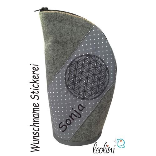 Stehende Stiftetasche Leo | Federpennal Blume des Lebens personalisierbar Leolini - 2
