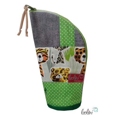 Stehende Stiftetasche Leo | Federpennal mit Tiger personalisierbar mit Name Leolini - 3