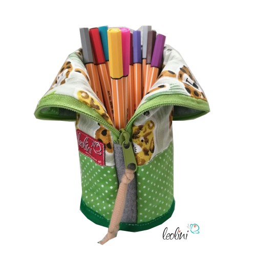Stehende Stiftetasche Leo | Federpennal mit Tiger personalisierbar mit Name Leolini - 2