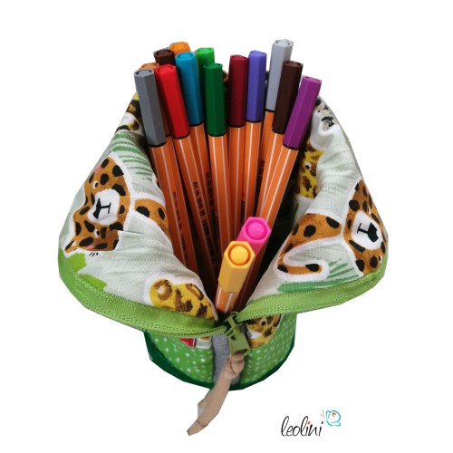 Stehende Stiftetasche Leo | Federpennal mit Tiger personalisierbar mit Name Leolini - 7
