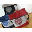Foldover Tasche Blume des Lebens | Stickerei mit Charmanhänger - marine Leolini - 5