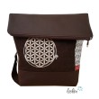 Foldover Tasche mit Blume des Lebens Stickerei mit Charmanhänger - dunkelbraun Leolini - 1