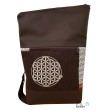 Foldover Tasche mit Blume des Lebens Stickerei mit Charmanhänger - dunkelbraun Leolini - 2