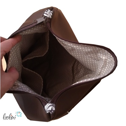 Foldover Tasche mit Blume des Lebens Stickerei mit Charmanhänger - dunkelbraun Leolini - 7