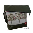 Foldover Tasche Lebensbäume Stickerei oliv mit Außenfach Leolini - 6