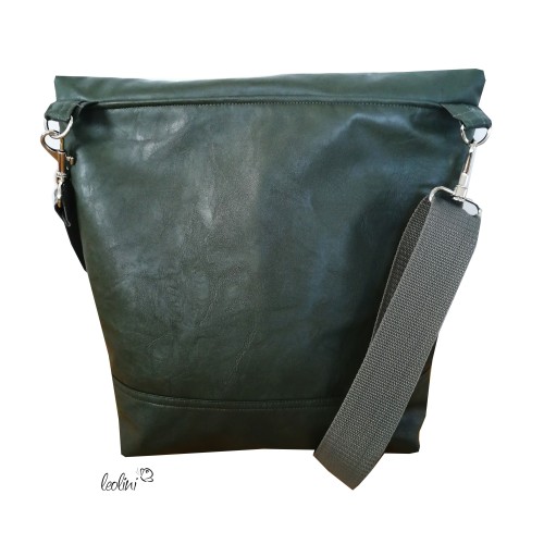 Foldover Tasche Lebensbäume Stickerei oliv mit Außenfach Leolini - 7