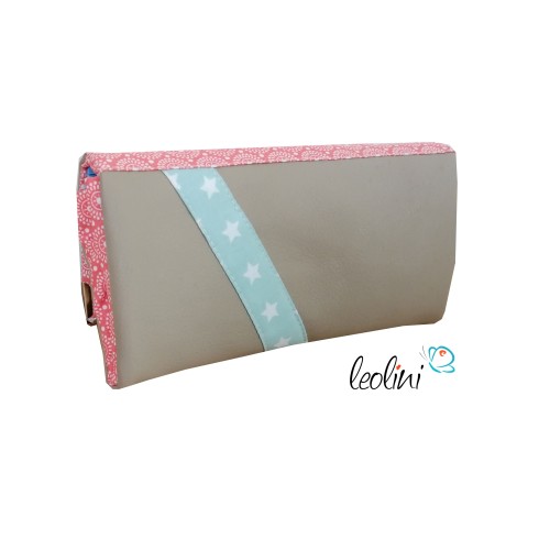 Portemonnaie mit Stickerei | Geldbörse Blume des Lebens pastell Leolini - 6