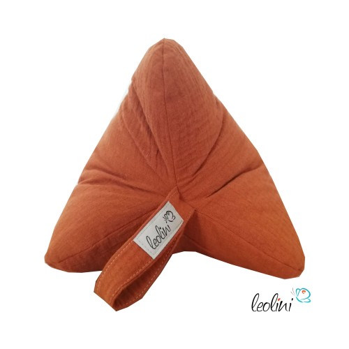 Leseknochen MUSSELIN Double Gauze | COGNAC/ROST - personalisierbar mit Stickerei Leolini - 2