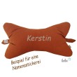 Leseknochen MUSSELIN Double Gauze | COGNAC/ROST - personalisierbar mit Stickerei Leolini - 3