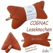Leseknochen MUSSELIN Double Gauze | COGNAC/ROST - personalisierbar mit Stickerei Leolini - 6
