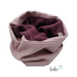Schlupfschal Loop Waffelpique und Polarfleece aubergine rose Leolini - 4