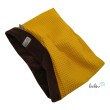 Schlupfschal Loop Waffelpique und Polarfleece senf und braun Leolini - 2