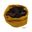 Schlupfschal Loop Waffelpique und Polarfleece senf und braun Leolini - 3