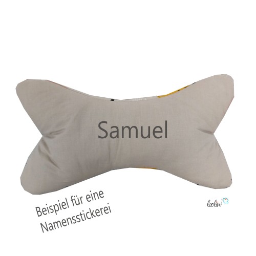 Leseknochen personalisierbar - Katzen Nackenkissen COOL CATS mit Namensstickerei Leolini - 4