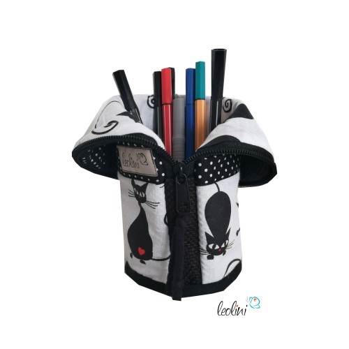 Stehende Stiftetasche Leo | Katzen Federpennal crazy cats personalisierbar Leolini - 2