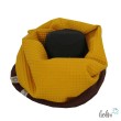 Schlupfschal Loop Waffelpique und Polarfleece senf und braun Leolini - 1