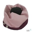 Schlupfschal Loop Waffelpique und Polarfleece aubergine rose Leolini - 1