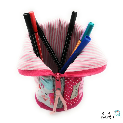 Stehende Stiftetasche Leo | Federpennal rosa Pferd Leolini - 7
